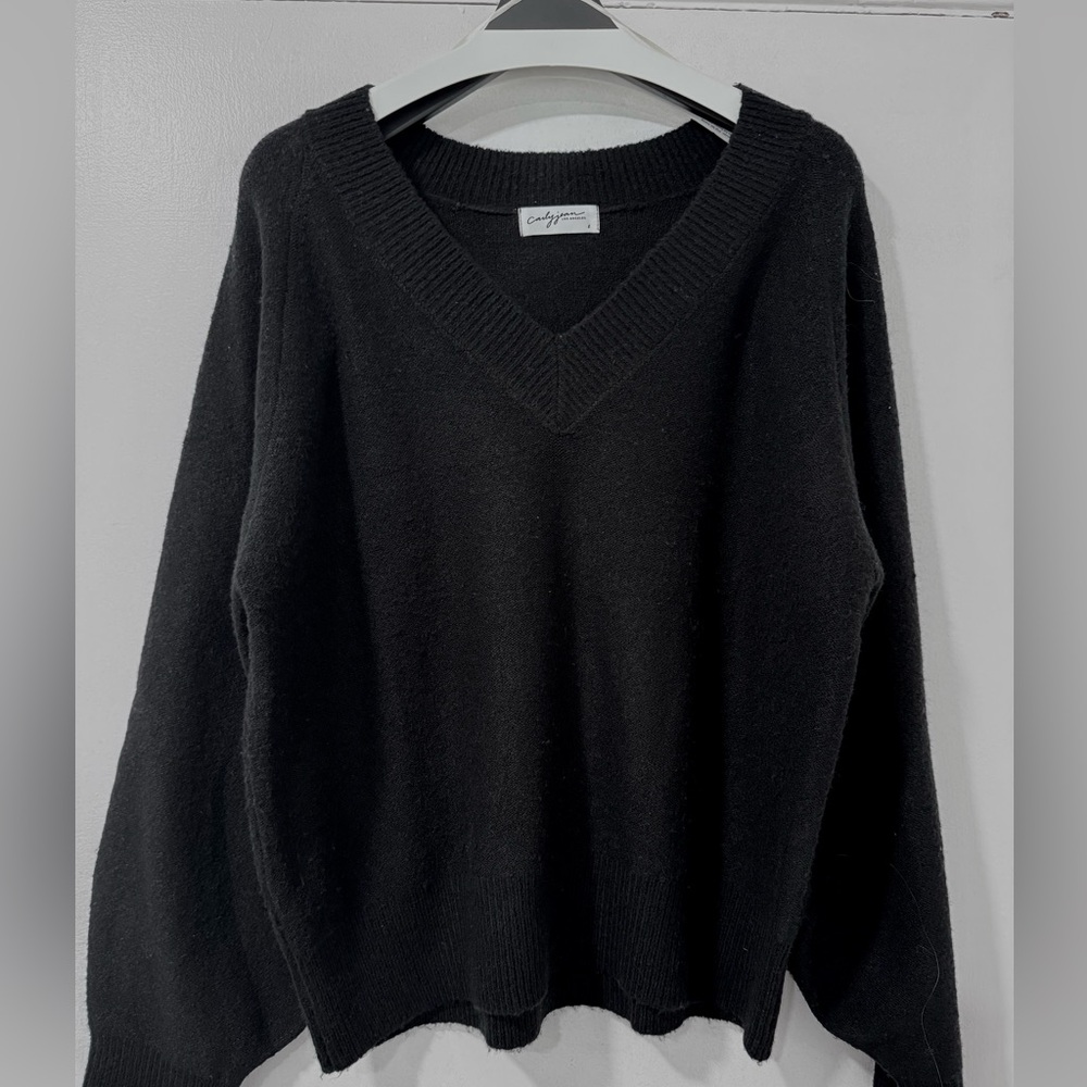 Carly Jean Los Angeles Black V-Neck Sweater